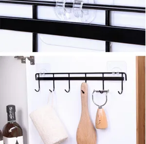 Support de crochet mural sans perçage pour cuisine et salle de bain, organisateur multi-crochets.
