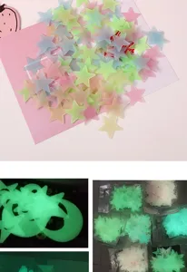 Luminous star wall stickers glow in dark fluorescent 3d room decor for kids bedroom children