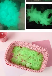 Glow in the dark star wall stickers fluorescent 3d stereo luminous room decoration for kids