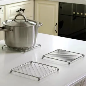 Metal Insulation Mat Heat Resistant Trivet Iron Electroplated Table Mat For Hot Dishes And Pots Kitchen Dining Tableware