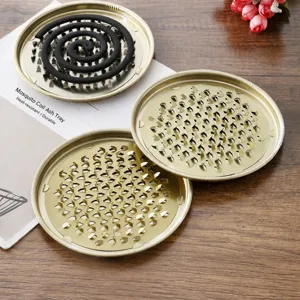 Porte-Spiral Anti-Moustique en Acier Inoxydable Ignifuge Anti-Brûlure Plateau Brûleur d'Encens Portable Avec Couvercle Pique Maison Extérieur Boîte Anti-Moustique