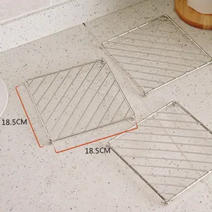 Stainless iron placemat heat resistant insulation mat for kitchen dining table bowl pot 3pcs