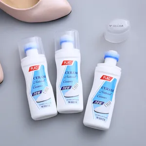 Detergente liquido per scarpe bianche con testina in spugna per la cura delle sneaker.