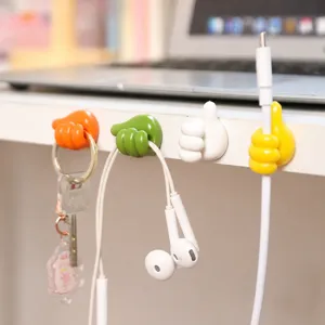 Ganchos de pared para pulgar organizador de cables soporte de escritorio creativo