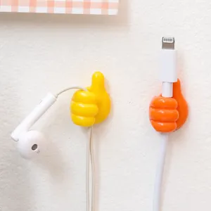Lindo soporte para cables de pulgar gancho de pared adhesivo sin perforación para cables