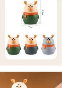 Cute cartoon deer toothpick holder press type automatic storage box for desktop decor