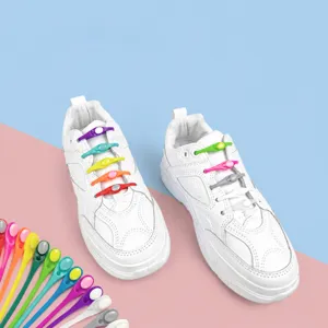 Cordones de zapatos de silicona elásticos coloridos para zapatillas, vista principal.