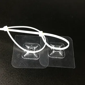 Organizzatore di Cavi Senza Punzonatura Fibbia con Gancio da Parete Adesivo Regolabile Supporto per Gestione Fili Clip in Plastica