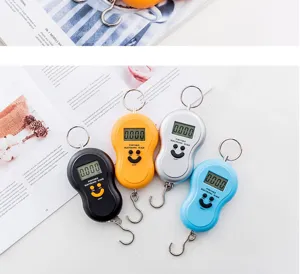 Portable electronic hanging scale for luggage and kitchen, high precision 50KG capacity.