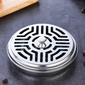 Stainless Steel Mosquito Coil Holder Tray Household Fireproof Anti Scald Incense Burner Box With Lid