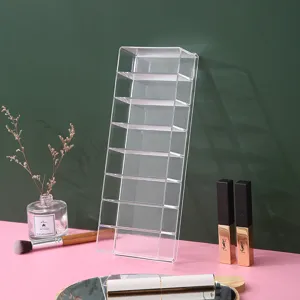 Organizador de maquillaje de acrílico transparente de 8 rejillas soporte de exhibición