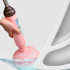 Powerful manual toilet plunger pump unblocker tool for bathroom pipe dredging and cleaning.