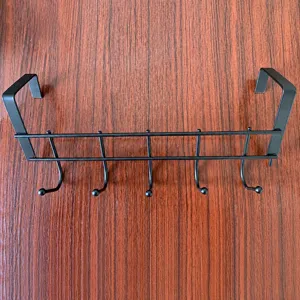 Over the door hook 5 hooks stainless steel door back hanger rack for home storage