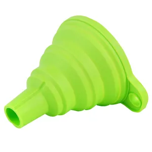 Práctico embudo plegable de silicona, pequeño embudo de cocina portátil para aceite.
