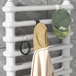 Ganchos para radiador de baño, colgador de plástico resistente para abrigos y gorras.
