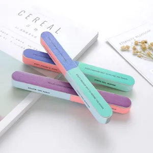 7-way professional nail buffer block and dual-sided sanding file set for home manicure and polish.