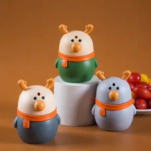 Nordic Cute Deer Toothpick Holder Press-type Automatic Toothpick Dispenser Plastic Creative Table Decor Container