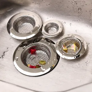 Stainless Steel Sink Strainer Wide Rim Punched Mesh Kitchen Sink Drain Filter Anti-Clogging Water Basin Strainer