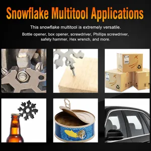 Multifunctional Snowflake Wrench Keychain Portable Carbon Steel Octagonal Mini Universal Hand Tool