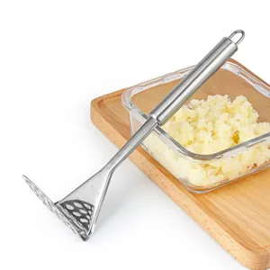Stainless Steel Potato Masher Heavy Duty Kitchen Gadget Tool With Ergonomic Handle For Home Cooking