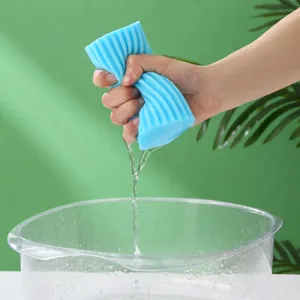 Multifunctional PVA cleaning sponge block for kitchen sink, super water-absorbent and oil-proof design.