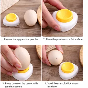 Egg piercer tool for boiled eggs, kitchen gadget for easy egg peeling and anti-cracking.