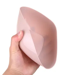 Frutero y ensaladera de plástico cuadrado rosa moderno para cocina y sala de estar hogar