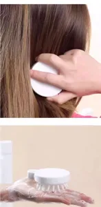Silikon kopfhaut massagebürste weiche borsten haarwaschbürste für reinigung dusche detail ansicht