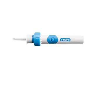 Electric earwax removal tool white blue safe ear cleaner for kids and adults daily home use.