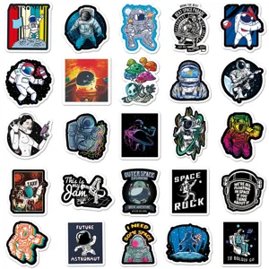 Autocollants de dessin anime d'astronaute espace vinyle impermeable pour valise ordinateur