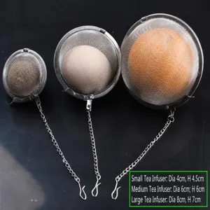 Stainless steel fishing bait cage mesh ball set, small medium large sizes with chains hooks.