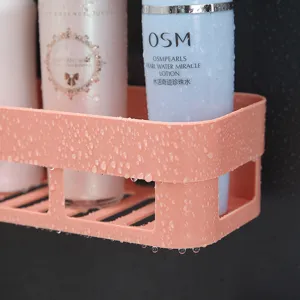 Étagère de douche murale sans perçage panier de rangement en plastique pour salle de bain.