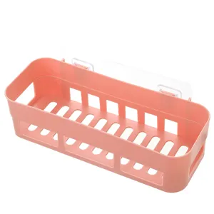 Panier de rangement en plastique mural rose étagère de salle de bain organisateur cuisine