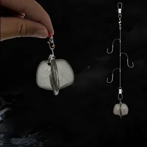Stainless steel fishing rig with bait cage set, multi-hook design for outdoor fishing gear.