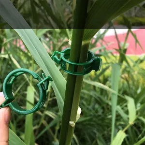 Plastic plant clips support garden vine clamps adjustable green plant stem support 100pcs
