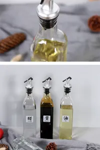 Glas Olivenöl Spender Flasche mit Ausgießer Auslaufsicher für Küche Kochen Soße und Essig