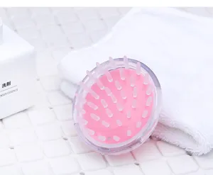 Silicone scalp massage brush for hair washing, soft bristles for relaxing head and scalp care.