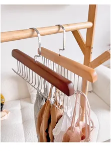 Appendiabiti multiplo in legno massello per biancheria intima e top di stoccaggio.