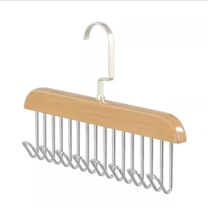 Appendiabiti multiuso in legno massello per cinture cravatte e biancheria intima.