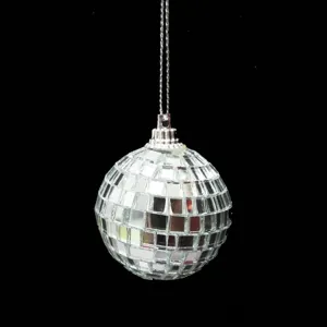 Sfera da disco argentata specchio appendere ornamento per festa KTV bar palco decorazione