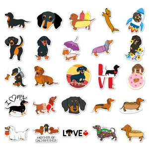 Cute Dachshund Stickers Waterproof Vinyl Decals for Laptop Phone Luggage Skateboard