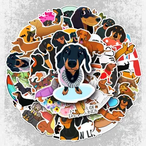 Waterproof Dachshund Graffiti Stickers Cute Cartoon Animal Decals For Luggage Skateboard Laptop Phone Decoration