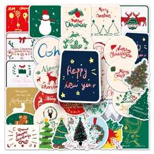 Kerst waterdichte graffiti stickers set voor bagage en telefoonhoesje decoratie 50st