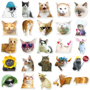 Cute funny cat meme stickers waterproof vinyl decals for water bottle laptop luggage DIY decor