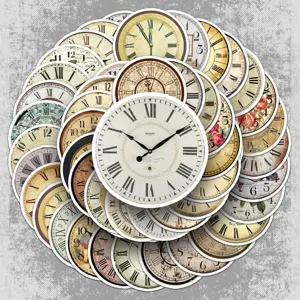Pegatinas De Graffiti De Reloj Retro Impermeables Calcomanías Estéticas Vintage Para Equipaje Funda De Teléfono Portátil