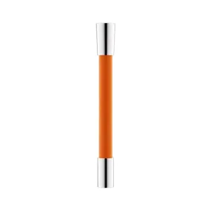 Tubo di prolunga per rubinetto flessibile universale, arancione e argento anti-schizzo.