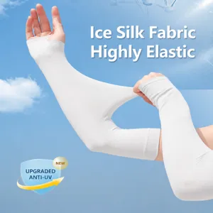 Ice silk sun protection arm sleeves for summer outdoor driving UV protection white breathable
