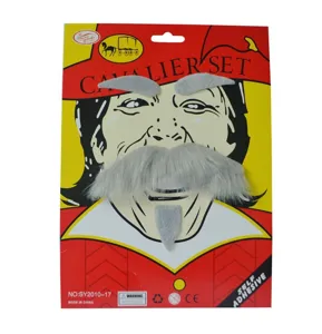 Set di Baffi Finti e Sopracciglia Grigi per Halloween Barba Autoadesiva per Feste in Costume Oggetti di Scena Cosplay Decorazione