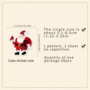 50pcs Christmas Santa Claus graffiti stickers waterproof luggage skateboard decal set