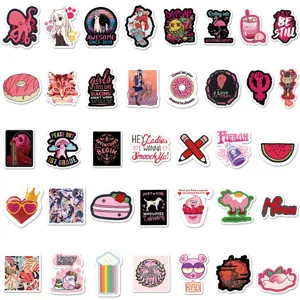72 Stk. rosa Ins Stil wasserdichte Graffiti Aufkleber für Laptop Handy Skateboard Decals